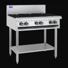 Luus BCH-2B6P 2 Burner 600mm Griddle Cooktop with legs & shelf