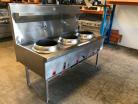Reconditioned Used B & S CCF-3 three hole gas wok table