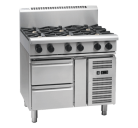 Waldorf 800 Series RNL8609G-RB - 900mm Gas Cooktop Low Back Version Refrigerated Base